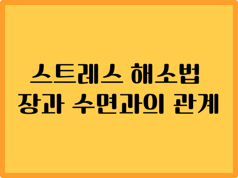 스트레스 조절법 5가지: 수면과 장 건강과의 관계 1 스트레스 조절법 5가지: 수면과 장 건강과의 관계