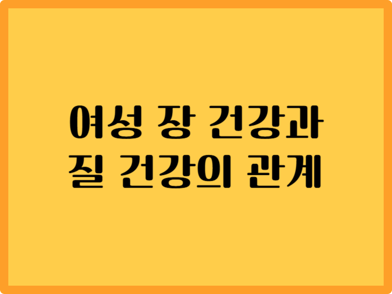 여성 장 건강과 질 건강의 상관관계 5가지 1 여성 장 건강과 질 건강의 상관관계 5가지