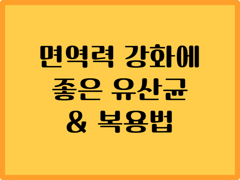 면역력 강화에 좋은 유산균 5종과 올바른 복용법 1 면역력 강화에 좋은 유산균 5종과 올바른 복용법